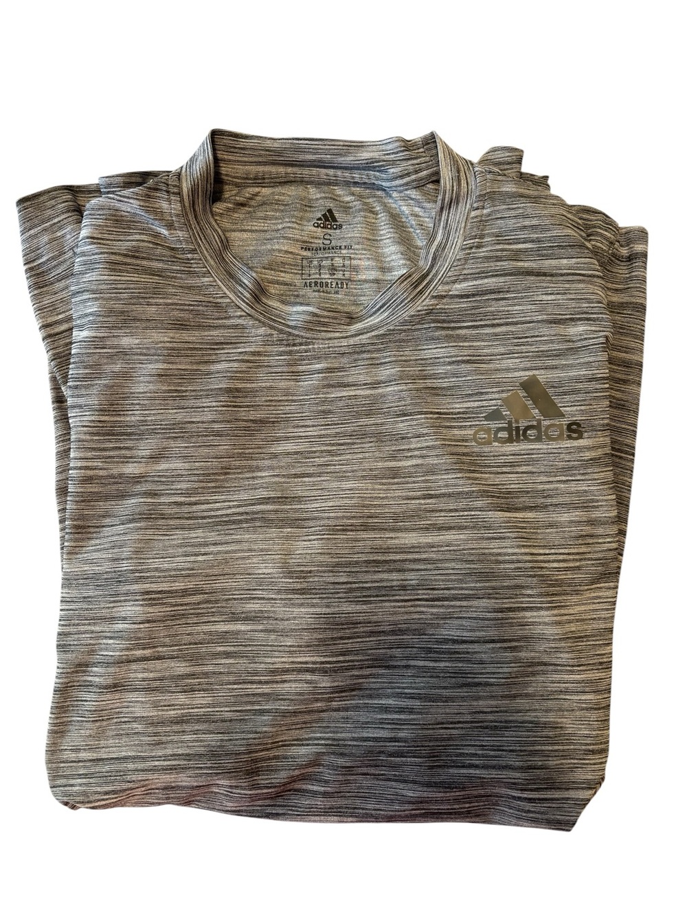 Adidas Men's S Grey Performance Tee Aeroready